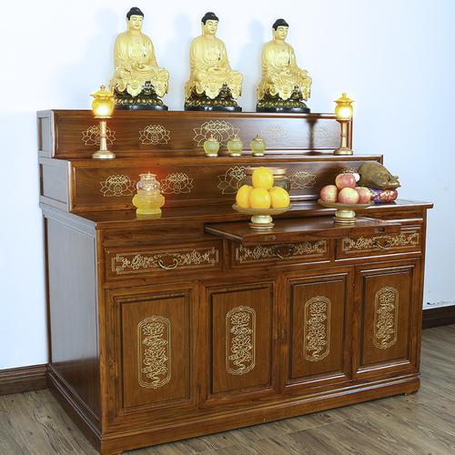 藏式供佛台实木多层供桌佛龛供台中堂神位神台三层佛桌佛堂柜家用已售
