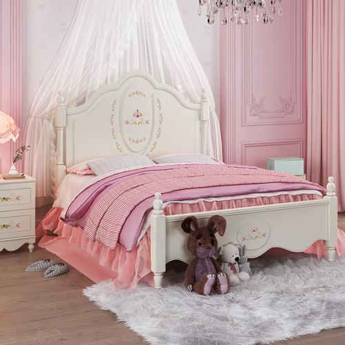 七叶木儿童床女孩公主床单人床儿童房城堡欧式公主房1.2米1.5米床