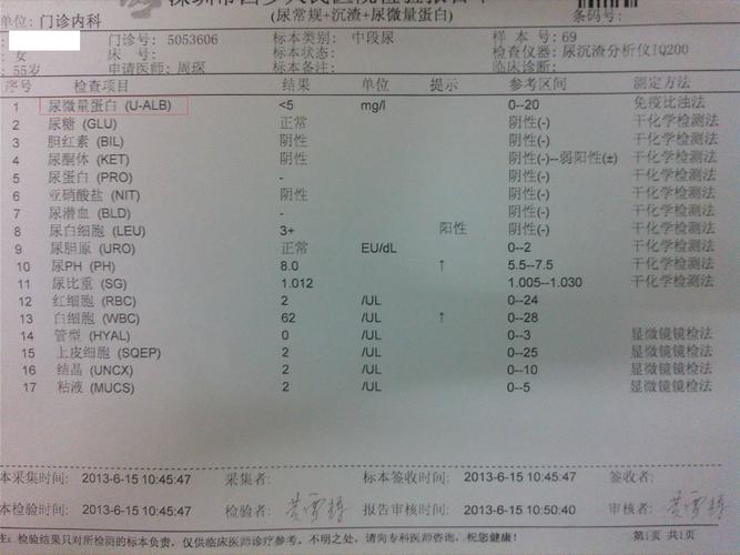 请各位强人帮我看看这张尿常规化验单.谢谢了,附图