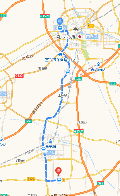 嘉兴秀洲区枢纽站公交车麻桥公交车