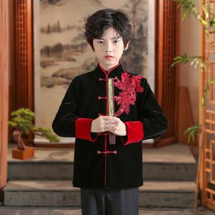 小男孩中国风礼服中式男童唐装汉服秋季演出服儿童古装国学服套装