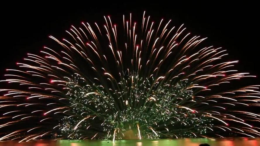 17实拍烟花燃放孔雀开屏