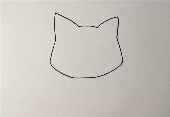 尾巴在左侧,接下来开始上色,先使用深蓝色和天蓝色涂猫咪的眼睛,棕色