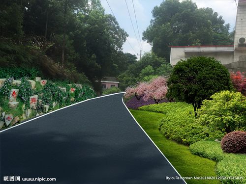 美丽乡村道路绿化效果图十三设计图__psd分层素材_psd