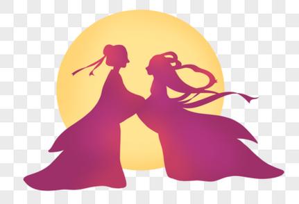 摄图网>免抠元素>手绘/卡通元素>七夕牛郎织女相聚.png>431_294
