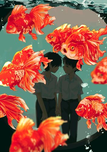水中一点红 - 金鱼插画特辑 2021.07.01