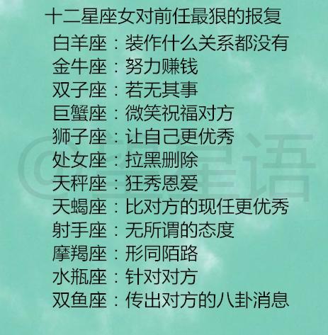十二星座女对前任最狠的报复,十二星座的消费观各是啥样?