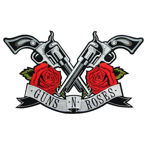 新款刺绣玫瑰花枪布贴补丁贴服装辅料大号配饰 带胶现货