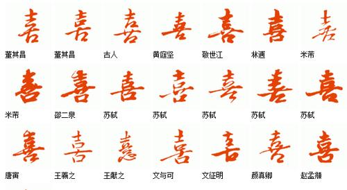 行书的喜字怎么写