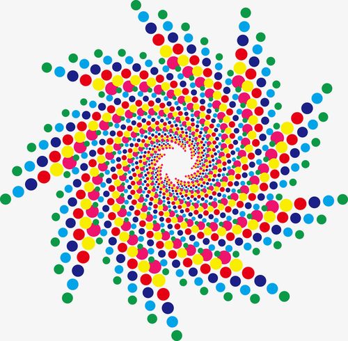 彩色旋转花纹图案矢量图