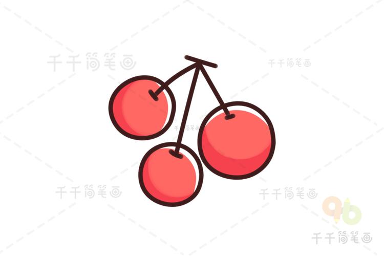 樱桃简笔画简单可爱水果简笔画简笔画作品