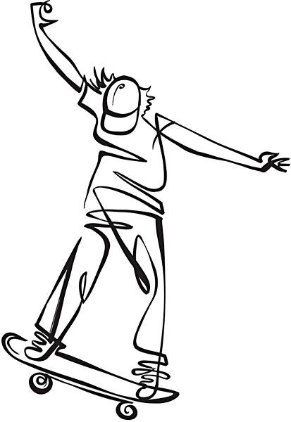 滑板拟人简笔画
