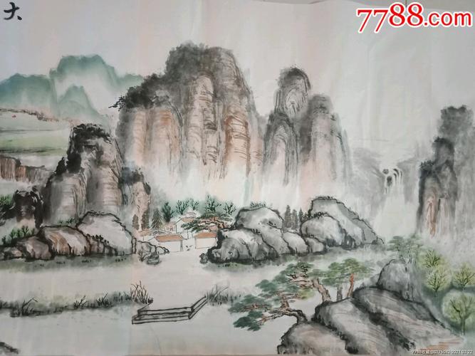 横幅山水画保真一一大好河山_山水国画原作_第3张_7788字画网