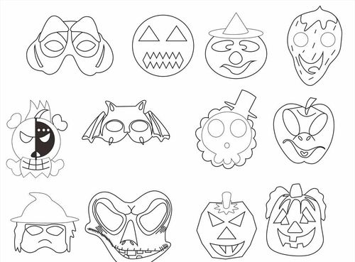 万圣节面具脸谱图片