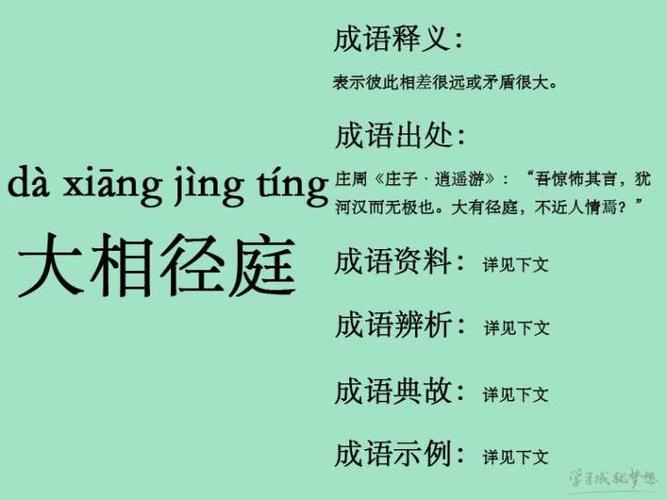 大相径庭意思