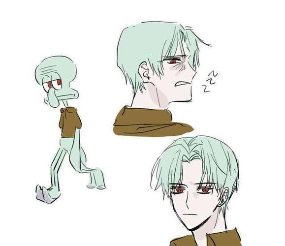 《海绵宝宝》角色拟人后什么样?派大星变粉发帅哥,痞