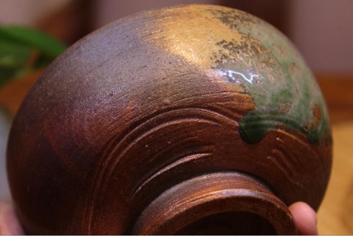 日本铁胎柴烧梦幻色抹茶碗