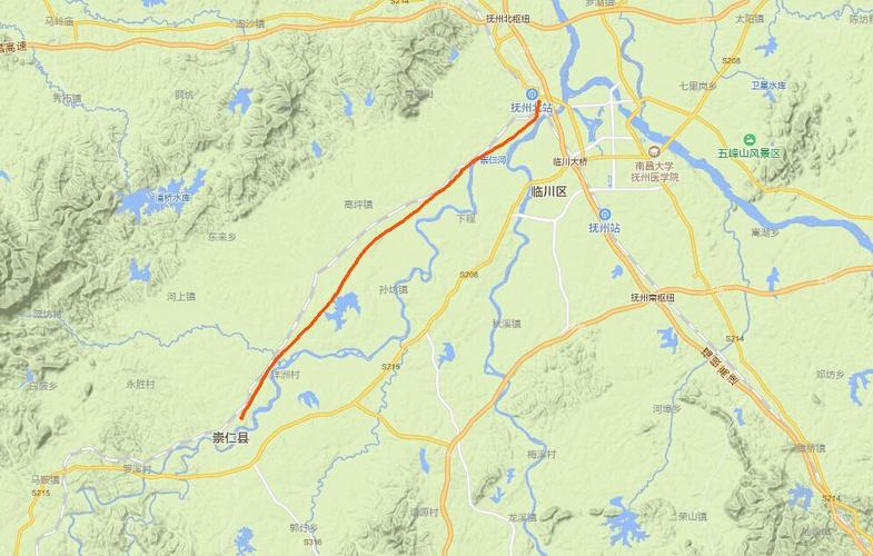 抚州至崇仁将修快速路!线路途经抚北镇,温泉镇.