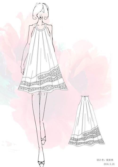 古装的裙子简笔画