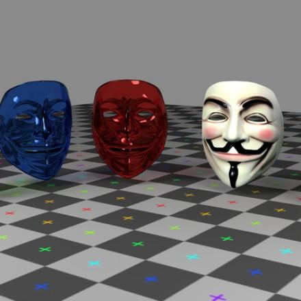 v字仇杀队面具blender模型展示