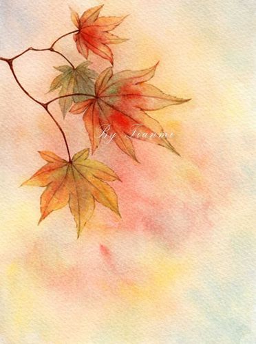 水彩枫叶|插画|创作习作|消失天迷 - 原创作品 - 站酷
