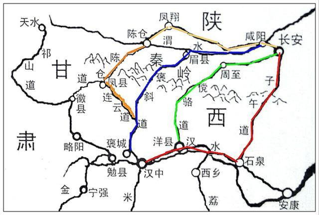 韩信暗度陈仓行军地图