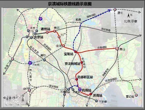 线路长171.74km 其中与京唐城际铁路共线段73.