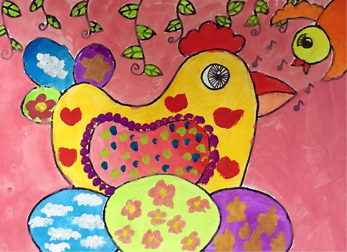 母鸡妈妈孵小鸡     姚诗嘉