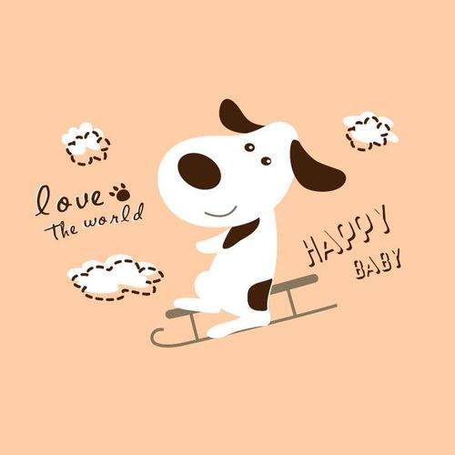 印花矢量图 卡通 动物 宠物类 狗 免费素材www.58pic.