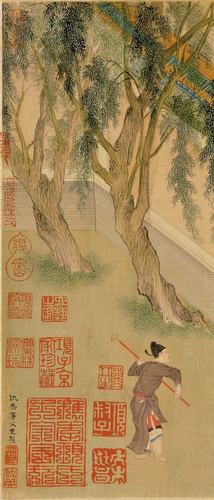 特价高仿真名画国画传世仇英汉宫春晓