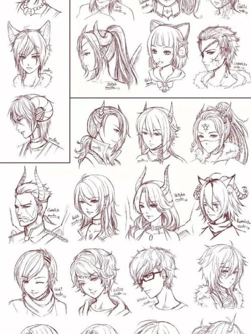 【素材】动漫人物发型设计