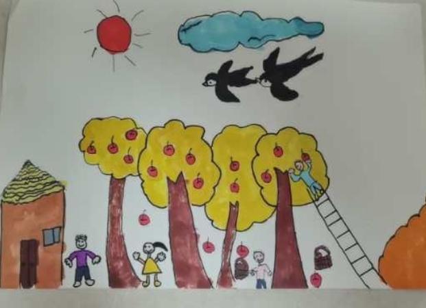 画秋 记城关一小一(1)班画秋天说秋天绘画写话比赛