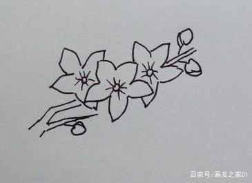 第五步:画桃树的叶子.