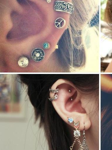 菇凉那豪气冲天的14个耳洞