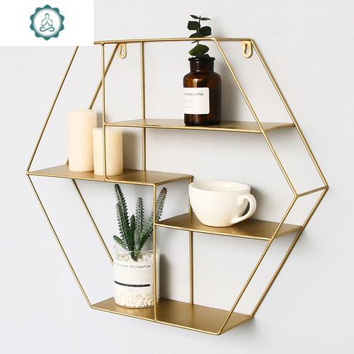 北欧置物架铁艺ins壁挂式客厅卧室墙上挂墙壁隔板创意圆形装饰架封后