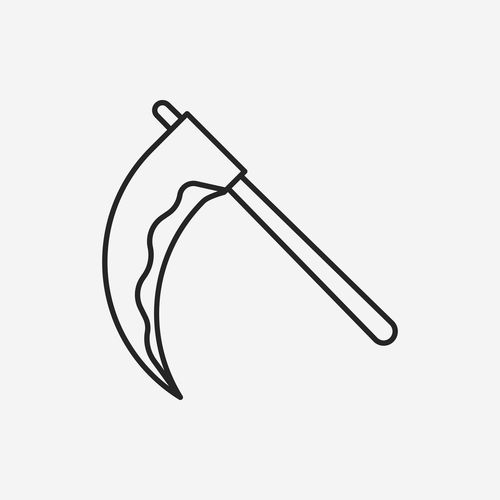 万圣节,长柄镰刀,线条,象征