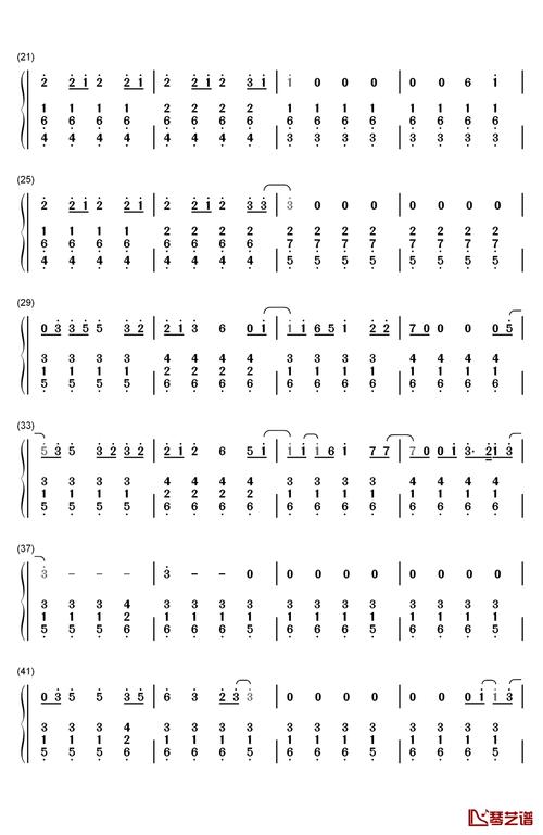 stay钢琴简谱-数字双手-rihanna mikky ekko