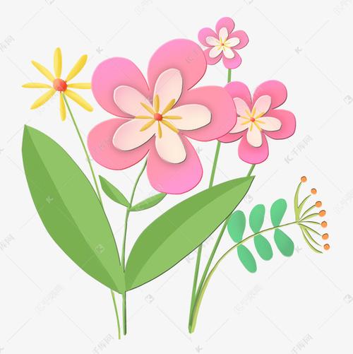 卡通手绘植物插画野花