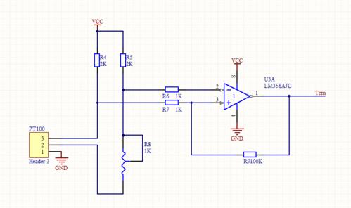 求大神解答:pt100测温电路.全桥电路经lm358后无法正常放大?