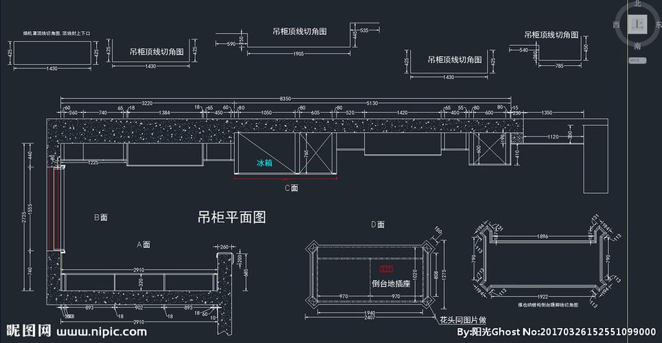 豪华橱柜吊柜平面布置详细图图片