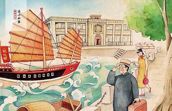 手绘潮汕民国老街——潮味天下|插画|商业插画|陈小如