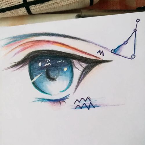 美术生手绘十二星座眼睛,金牛呆萌,天蝎邪魅,水瓶美到