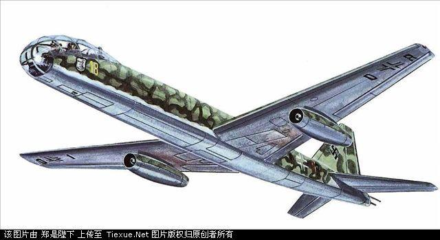  p>德国ju-287轰炸机德国ju-287轰炸机,世界上第一种前掠翼重型轰炸机