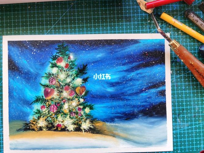 圣诞树_圣诞树_油画_秘密花园_锐澳怎么样_彩铅_油画棒_文化_绘画