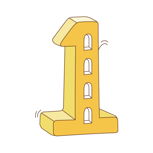 数字1立体字图片