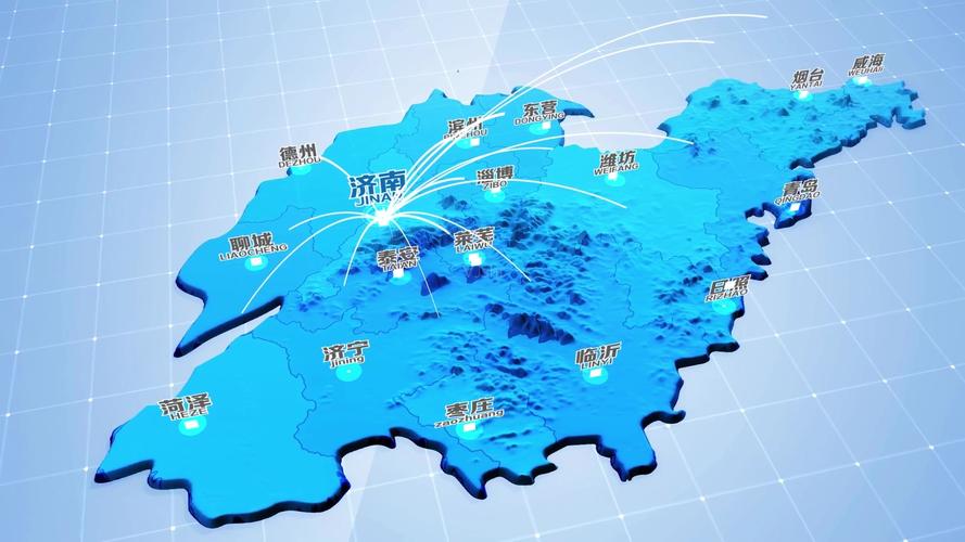 山东地图连线辐射(真实3d地形凸起效果)_ae模板下载(编号:3132839)_ae