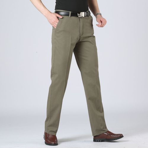 2019夏秋男士纯棉休闲裤透气耐穿直筒高腰工装裤