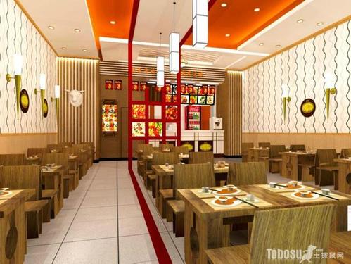 中式快餐店装修效果图大全