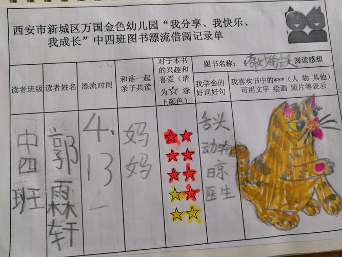 "我分享,我快乐,我成长"——万国金色幼儿园中四班图书漂流活动