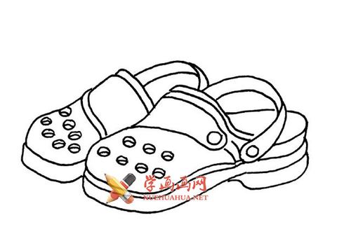 一组鞋子的简笔画图片素材